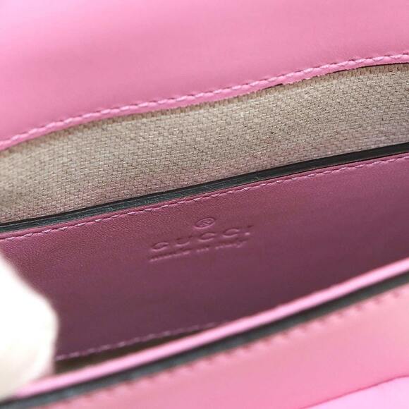 GUCCI Authentic Pink Leather Bamboo Shoulder Bag - Picture 8 of 10